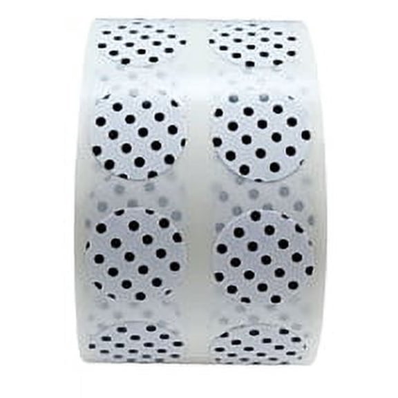 White with Black Polka Dot Circle Stickers | 0.5" Inch Round | 1,000 Pack