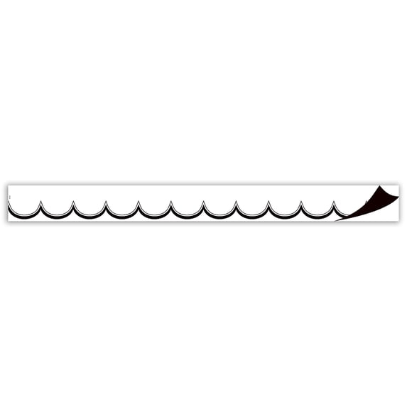 Teacher Created Resources White with Black Scalloped Magnetic Border, 24 Feet