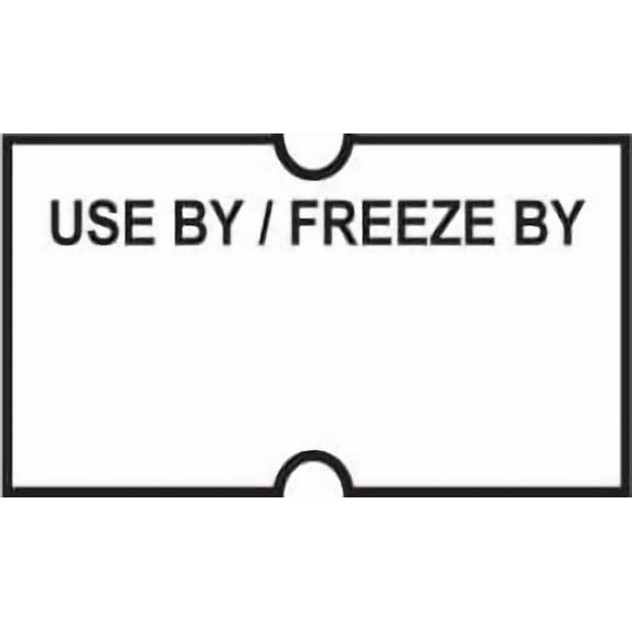 White with Black "Use by/Freeze by" Labels to fit Motex® MX5500 Price Guns 16 Pack (Free Ink roll Included)