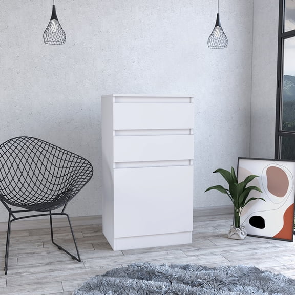 White with Drawers and Mirror - Built-in Jewelry Keeping - Bedroom Dressing Zone - Hassle-Free Jewelry Management