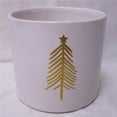 thumbnail image 1 of White with Gold Tree Planter, 1 of 1
