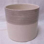 White with Gray Stripes Planter