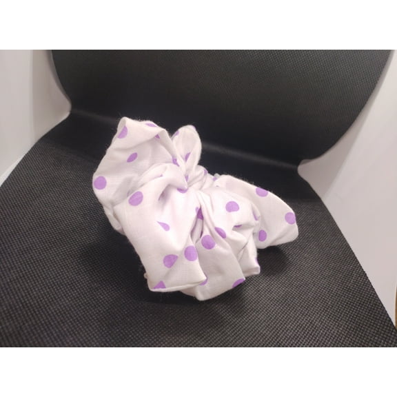 White with Lavender Light Hair Cloud Scrunchie
