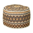 thumbnail image 1 of White with Orange Embroidery Omani Style Tall Hard Kufi Hat Skull Cap - 23.5, 1 of 3