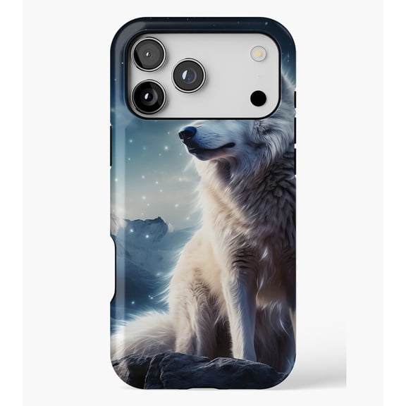 White wolf on the peaks M2015, Protective Case for iPhone 17 16 15 14 13 12 11 Pro Max – Modern Unisex Style