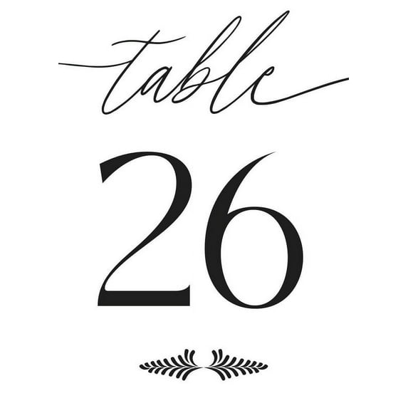 White26 Pieces Wedding Table Numbers Cardss 1-25 Double Sided 4x6 inch Table Numbers for Wedding Reception/Party/Event
