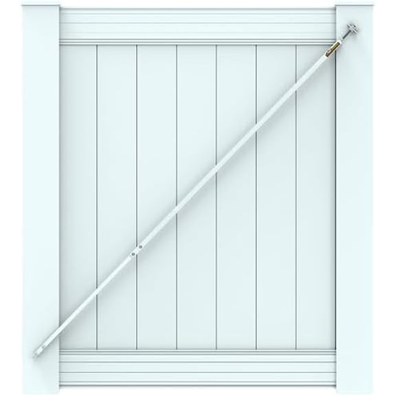 White8' Telescopic Gate Brace - White Vinyl Fence Anti Sag Gate Kit - Extends from 52" to 96" - Gate Hardware Kit for Outdoor Vinyl Fence Gates, 1 Patented USA Made Brace$$Tools & Hardware Other