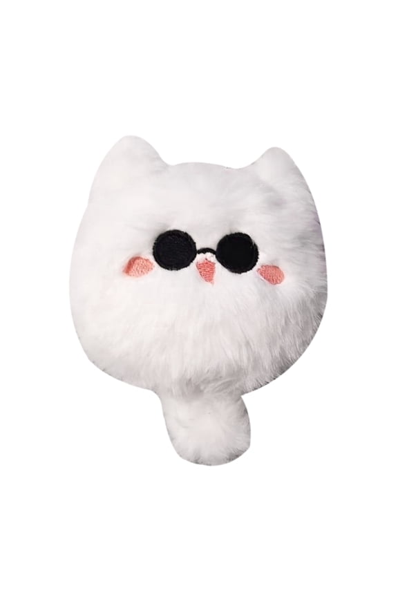 WhiteCat Plush Doll Keychain Pendant Cute Anime Kitten Figure Plushies Decorative Soft Stuffed Animal Doll Toy Keyring C