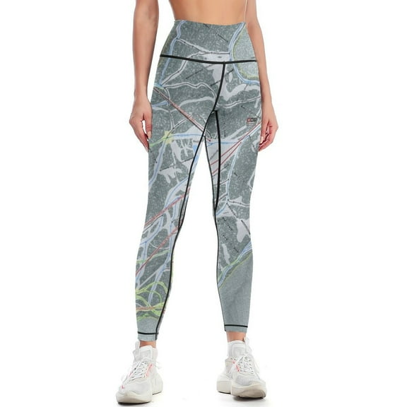 WhiteMountain Resort Trail Map Leggings workout clothes for Sports female Clothing fitness Womens Leggings