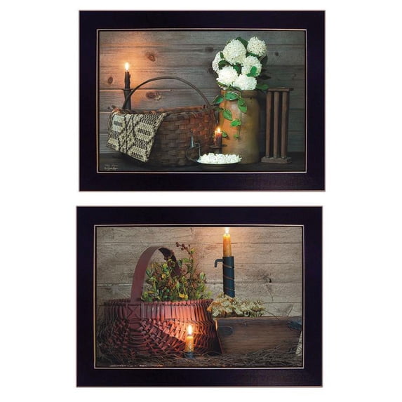 TrendyDecor4U White Red Baskets 2-Pc Vignette By Susie Boyer Wall Art V452-712