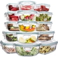 thumbnail image 1 of WhiteRhino 15 Packs Glass Food Storage Container with Airtight Lids,Stackable Square Meal Prep Containers for Kitchen Freezer,Round Glass Lunch Box, 1 of 8