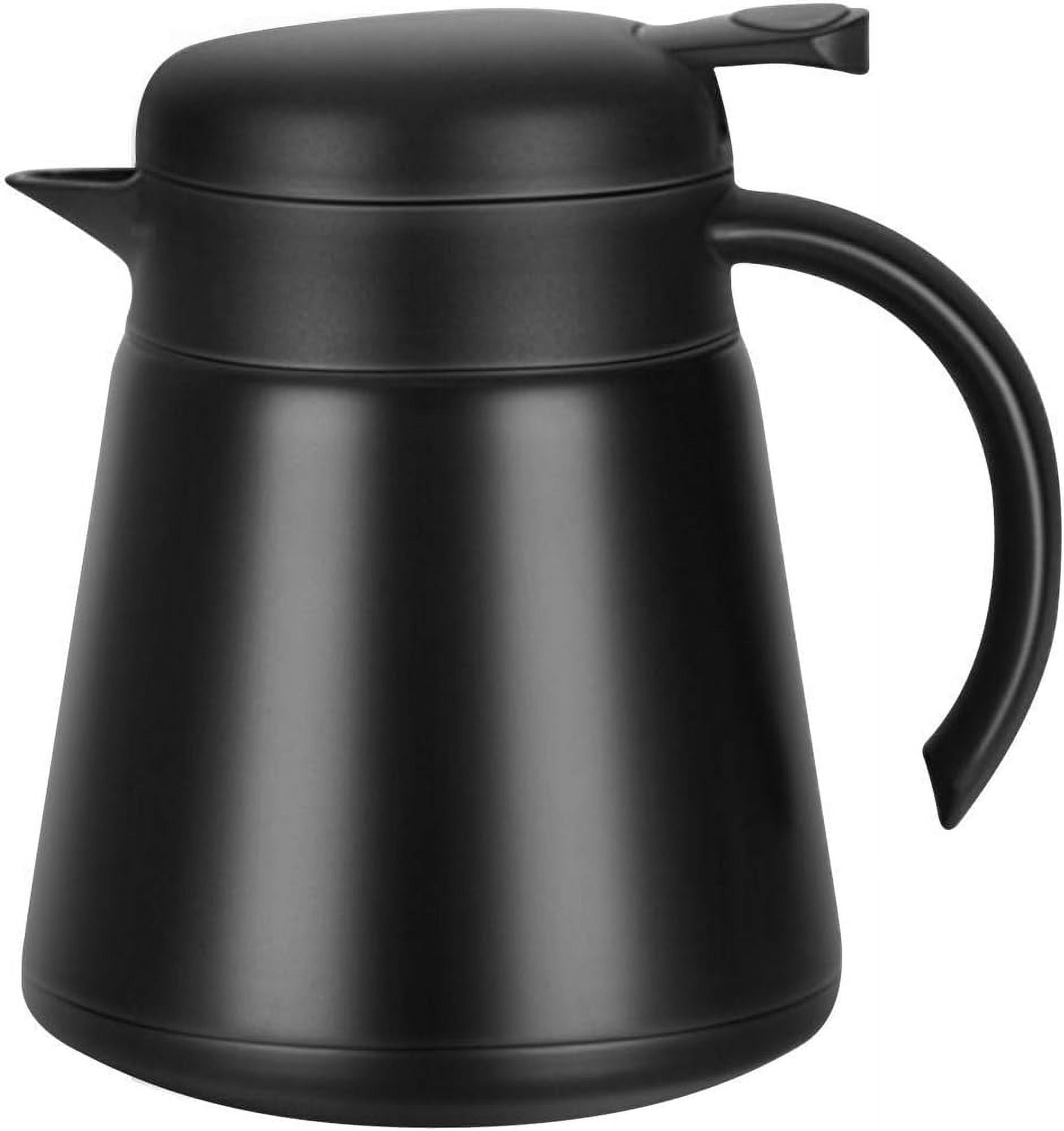 Cudinham Thermal Coffee Carafe for Keeping Hot,34oz Large Capacity Thermos for Hot Drinks,24 Hours Heat Retention,Double Wall V