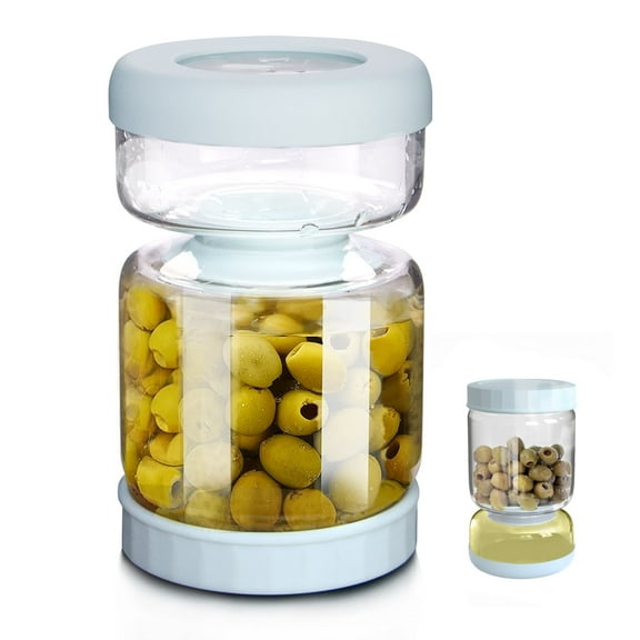 WhiteRhino 34oz Glass Pickle Jar with Strainer Flip ,Clear Kimchi Containers for Jalapeno ,Olive Hourglass Jar with Lid