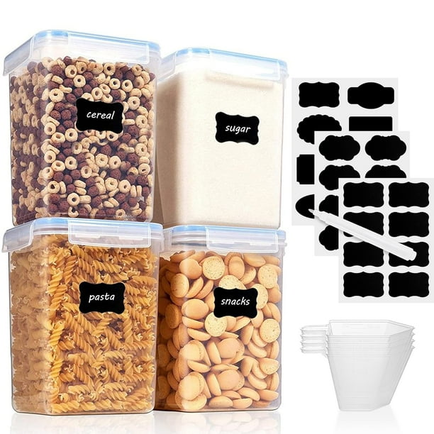 WhiteRhino 4 pack 6.8qt Cereal Containers Storage, Plastic Food Storage