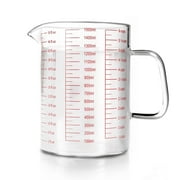 WhiteRhino 6 Cup Glass Measuring Cup with Handle, 50 oz Large Capacity for Baking Cooking, Easy Read and Wash