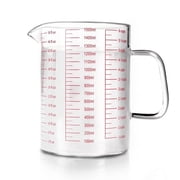 WhiteRhino 6 Cup Glass Measuring Cup with Handle, 50 oz Large Capacity for Baking Cooking, Easy Read and Wash