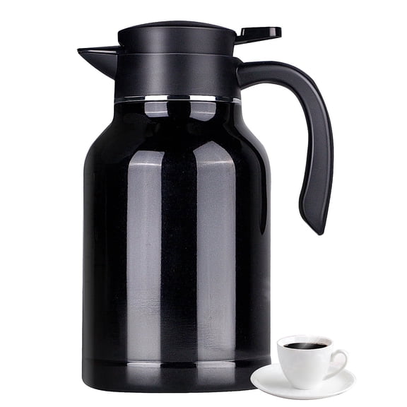 WhiteRhino 68oz Thermal Coffee Carafe,Black Coffee Carafes for Keeping Hot,Thermos Beverage,Stainless Steel