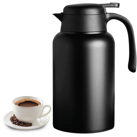 WhiteRhino 68oz Thermal Coffee Carafe,Stainless Steel Coffee Carafe for Keeping Hot,Black Vacuum Insulated Thermos