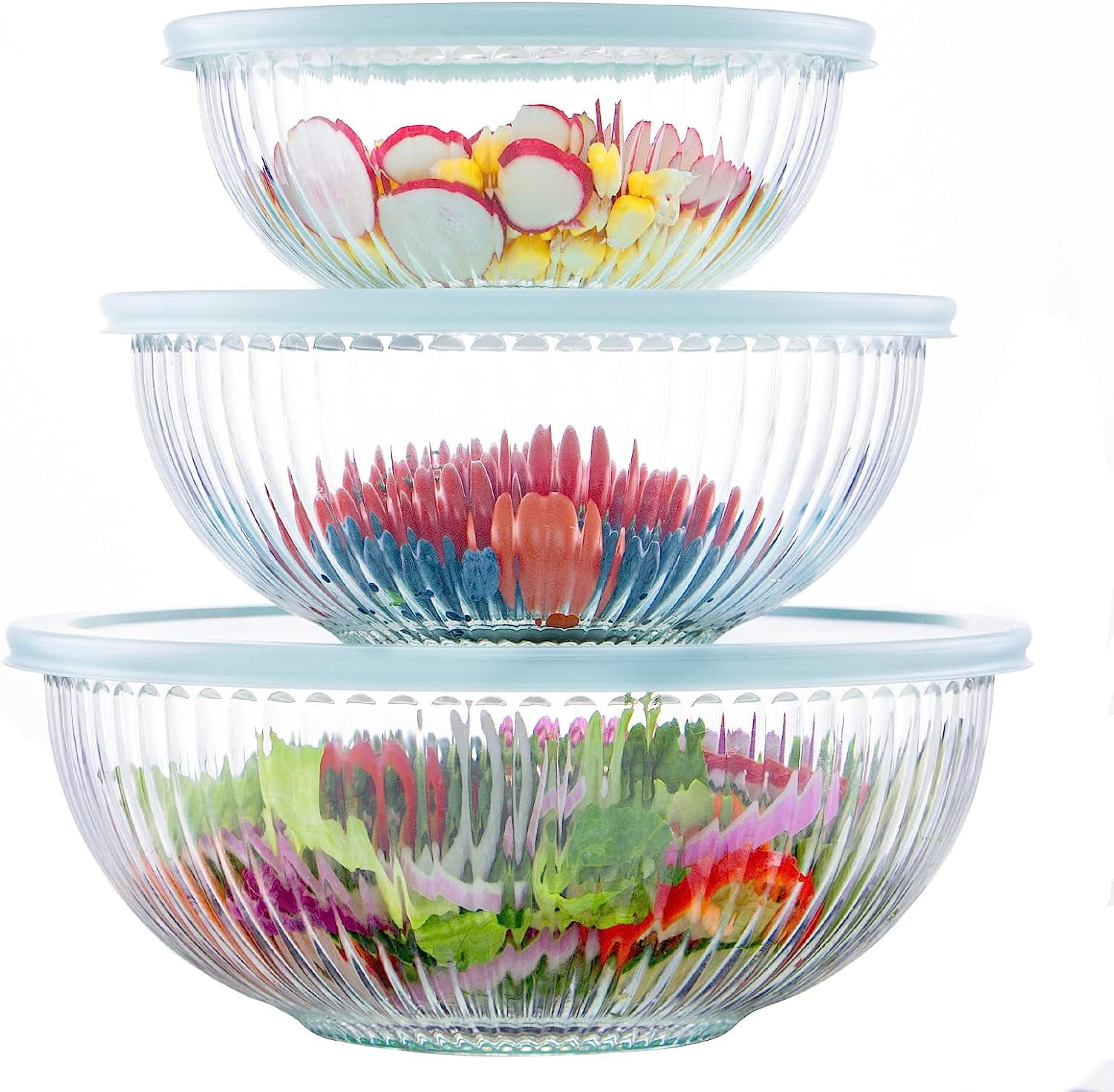 Mixing Bowls With Lids 5 Pcs Nesting Stainless Steel Mixing Bowls  Microwavable Kitchen Food Containers With Airtight Lids - AliExpress