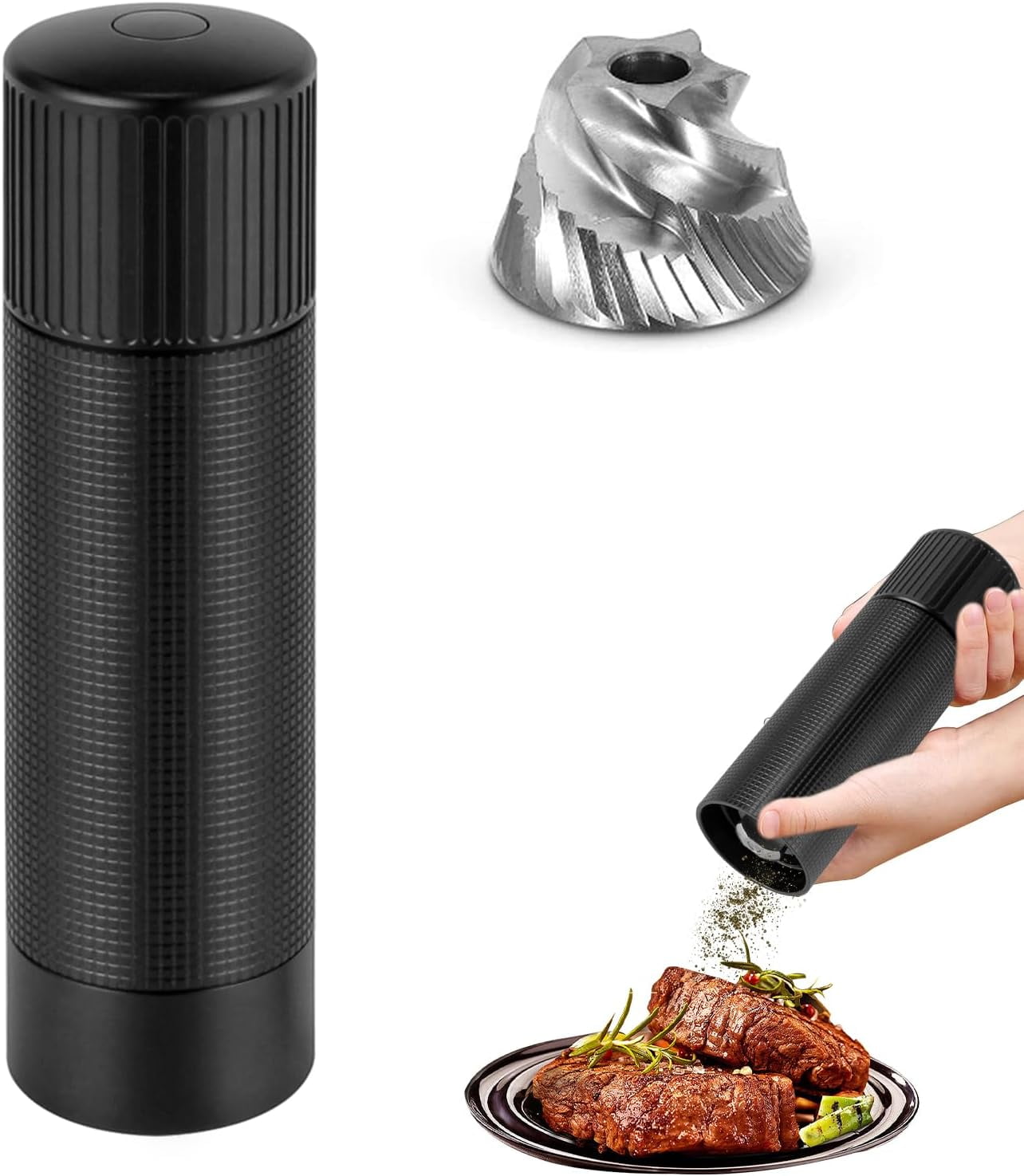 WhiteRhino Professional Pepper Grinder Mill, High Output with Stainless