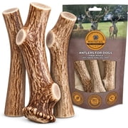 WhiteTail Naturals - 3 Pack Large - Deer Antlers for Large Dogs, Antler Dog Chews - Made in USA Dog Antler - Long Lasting Bone for Aggressive Chewers