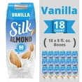 thumbnail image 1 of Silk Shelf-Stable Almond Milk Singles, Vanilla, Dairy-Free, Vegan, Non-GMO Project Verified, 8 Oz, (Pack of 18), 1 of 9