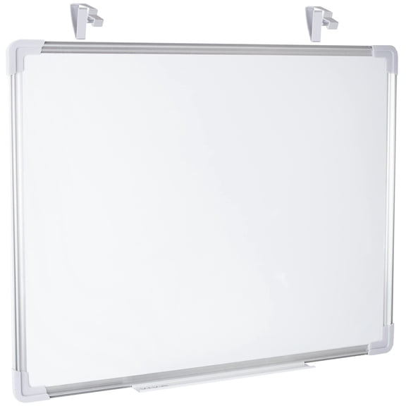 Whiteboard 24 x 20 inch, Dry Erase Board with Ultra Thin Hook Mounting System for Closed Door and Cubicle Wall Hanging, Perfect for Dorm, Home, or Office, White