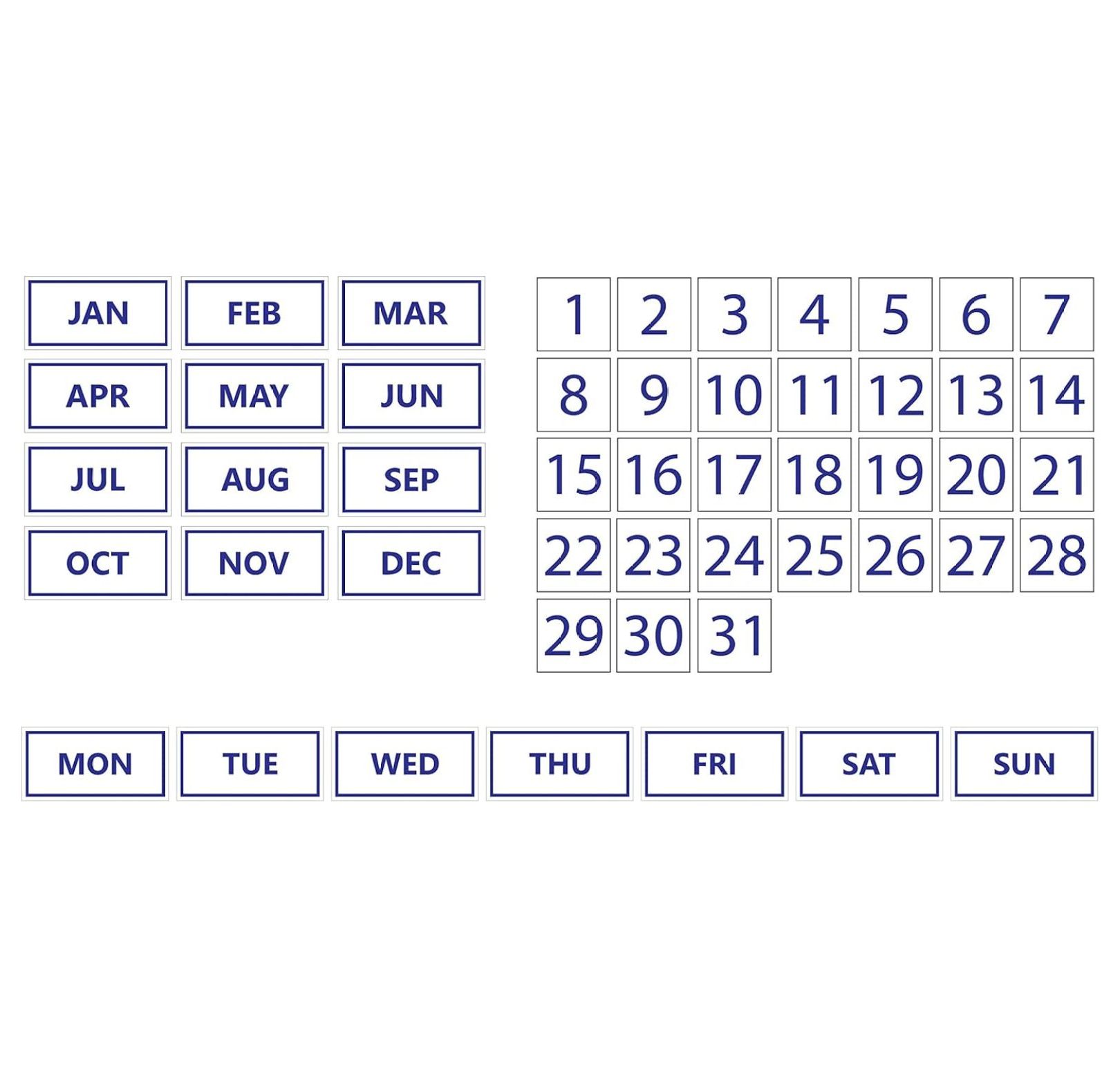Whiteboard Calendar Bundle (Dates, Days of The Week, Months) by