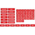 thumbnail image 1 of Whiteboard Calendar Magnet Non-Abbreviated Bundle (Dates, Days of The Week, Months) by DCM Solutions (Red, 0.5"x0.5"), 1 of 2