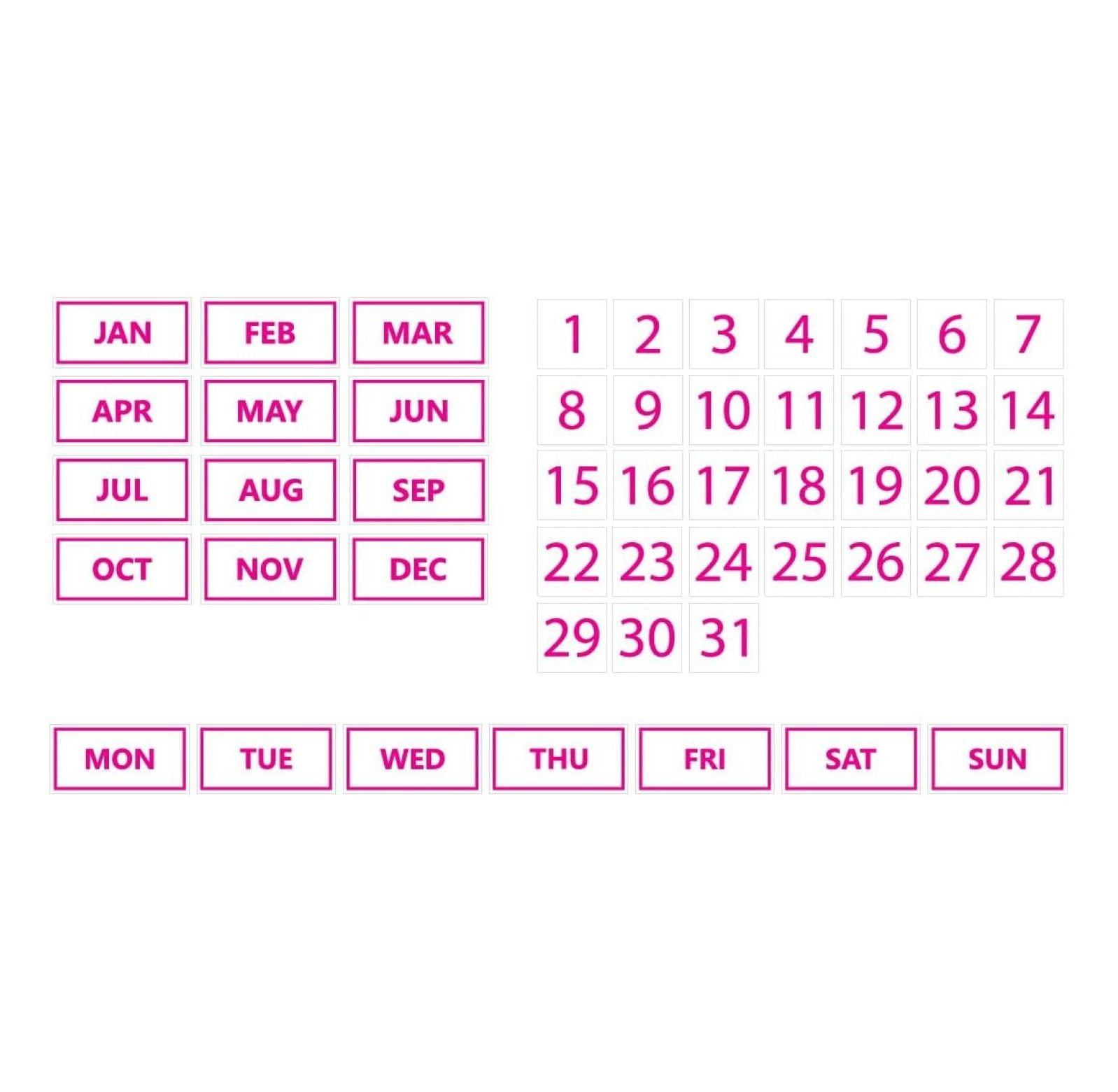 Whiteboard Calendar Spanish Bundle (Dates, Days of The Week, Months) by ( Inverted, 1"x1
