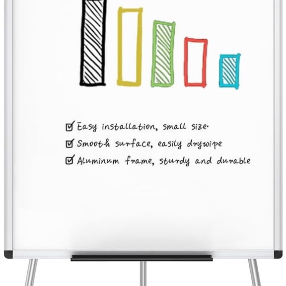 Whiteboard Easel, 36 x 24 Inches, Portable Dry Erase Board Height Adjustable for School Office and Home