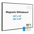 thumbnail image 1 of Whiteboard Magnetic Board 36" x 24" Dry Erase Whiteboard, Magnetic Whiteboard Dry Erase Board with 6 Magnets, 4 Markers & 1 Eraser, to Do List Notepad for Office, Home, Black Aluminum Framed, 1 of 9