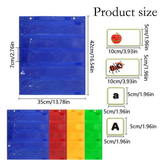 A Whiteboard Magnetic Card Slot Pocket Pocket Double With 5+2 Pockets For Daily Schedule Class Demonstrations Classroom Home Activities 13.75X16.5Inch