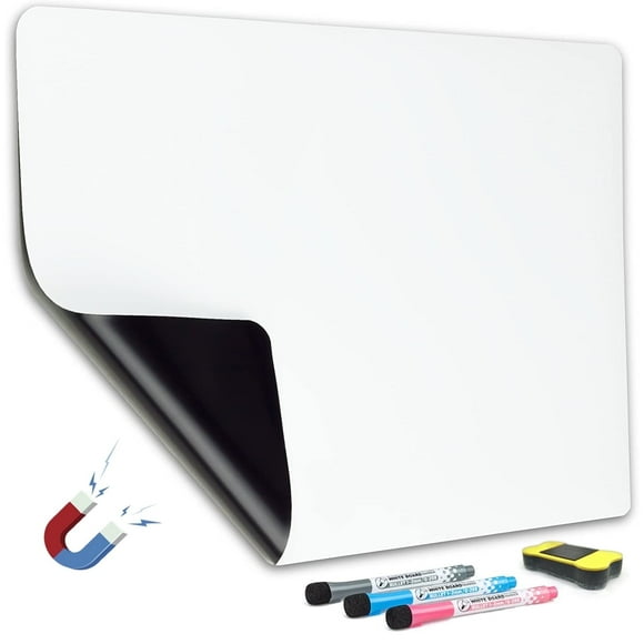 Whiteboard Magnetic Dry Erase Board 18" x 12" White Board for Wall Fridge Calendar, Home Fridge Calendar and Office marker board