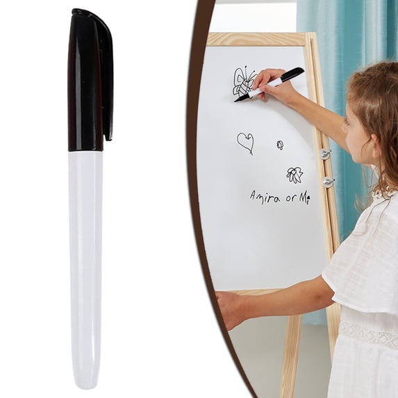 Whiteboard Markers, Black Water Based Odor Erasable Marker Pens, Smooth Writing Dry Erase Pens with 1.5mm Round Tip, for Class, Office Meeting and Daily Whiteboard Writing Use