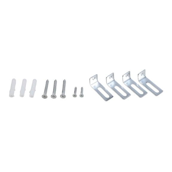 Whiteboard Mounting Hardware Kit With Metal Components Designed To Securely Attach Various Board Sizes To Walls