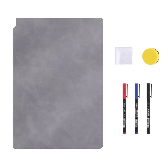 Whiteboard Notebook, Dry Erase Whiteboard, Reusable Folding White Board Double Sided Handheld Whiteboard, Double Side Writing Board Include a Wipeable Pen and Rag, 9.53x6.54 Inch, Light Gray
