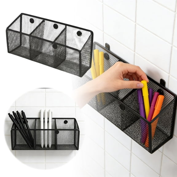 Whiteboard Pen Holder Large Capacity Metal Storage Elegant Pencil Barrel For Home Use