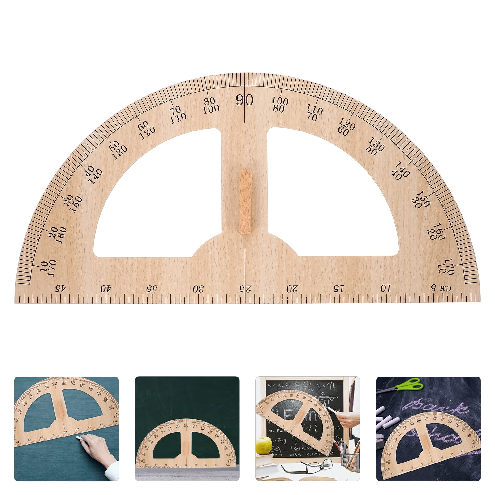 OUNONA Wooden Measuring Ruler Teaching Aid for Home Use Light Brown ...