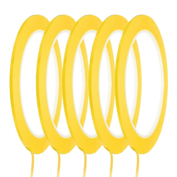 Uxcell 5Pcs Whiteboard Tape Graphic Tape 5/64" x 72 Yards Chart Line Tape Dark Yellow
