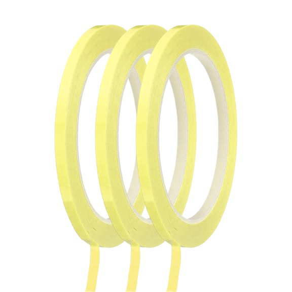 Uxcell 3Pcs Whiteboard Tape Graphic Tape 3/16" x 72 Yards Chart Line Tape Light Yellow