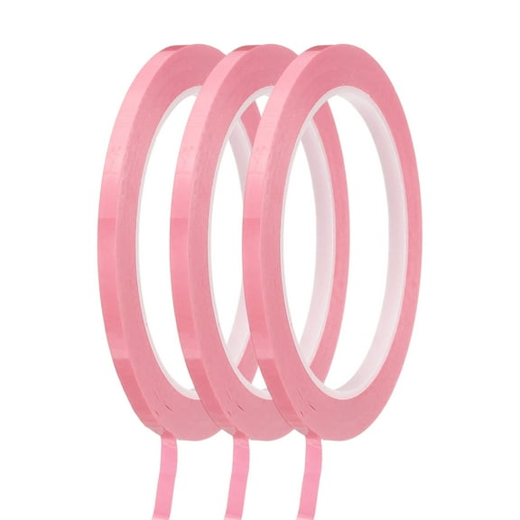 Uxcell 3Pcs Whiteboard Tape Graphic Tape 3/16" x 72 Yards Chart Line Tape Pink