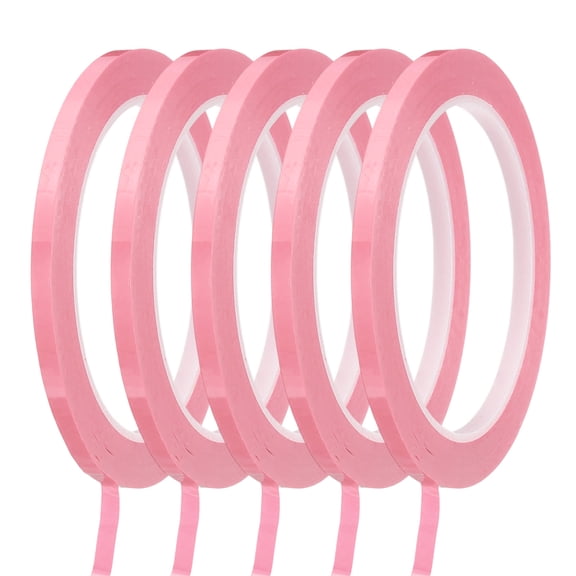 Uxcell 5Pcs Whiteboard Tape Graphic Tape 3/16" x 72 Yards Chart Line Tape Pink