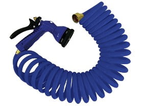 Blue Coiled Hose W/Nozzle - 15'