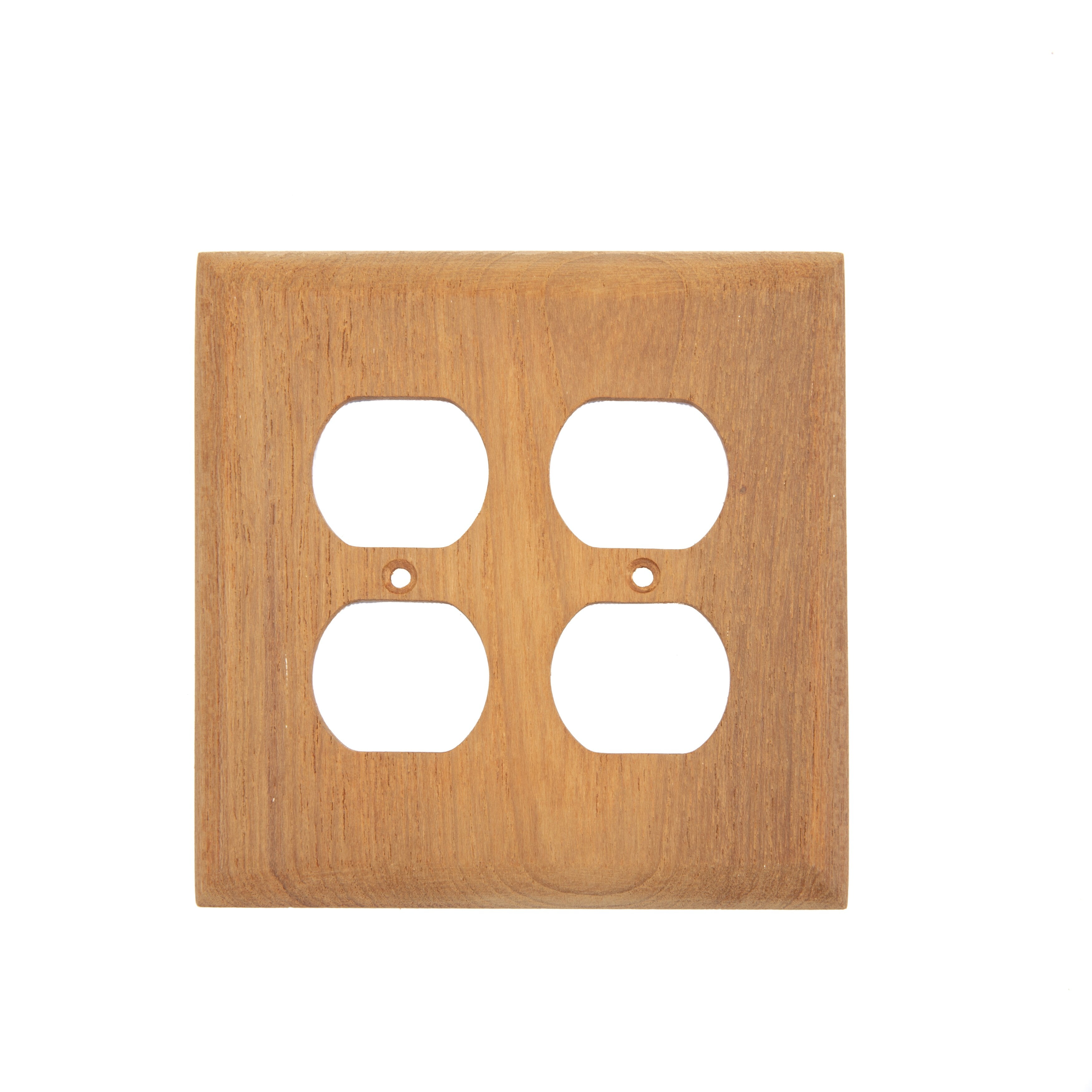 Natural Teak Double Duplex Outlet Cover Plate