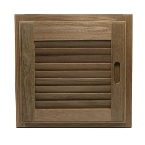 Whitecap 60722 Teak Louvered Door and Frame - 15" x 15", Right Hand Opening