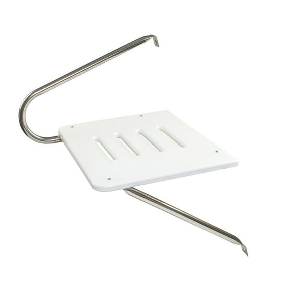 Whitecap 67900 Poly Swim Platform for Boats with Outboards - Single Rail, White