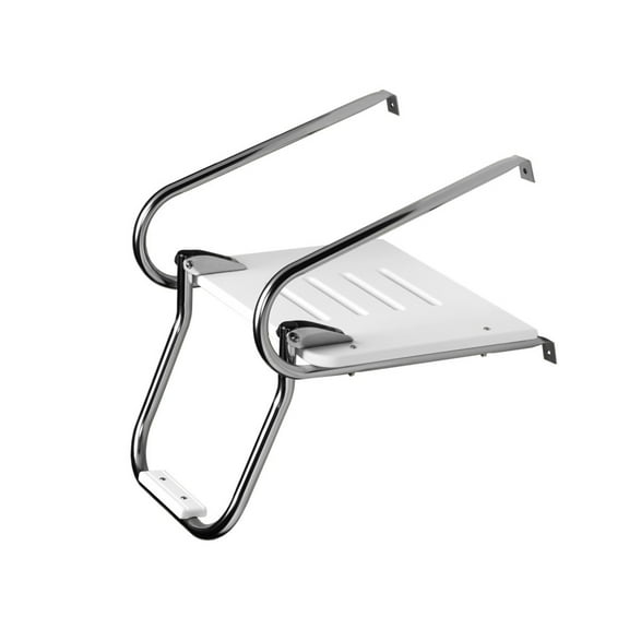 Whitecap 67903 Poly Swim Platform for Boats with Outboards - Double Rail with Step, White