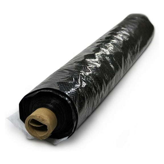 Whitecap - Black Plastic Sheeting - 6 Mil - (6' x 100') - Black Plastic Tarp, Polyethylene Vapor Barrier Plastic Sheeting, Construction Plastic, Black Painters Tarp, Dura Skrim Reinforced