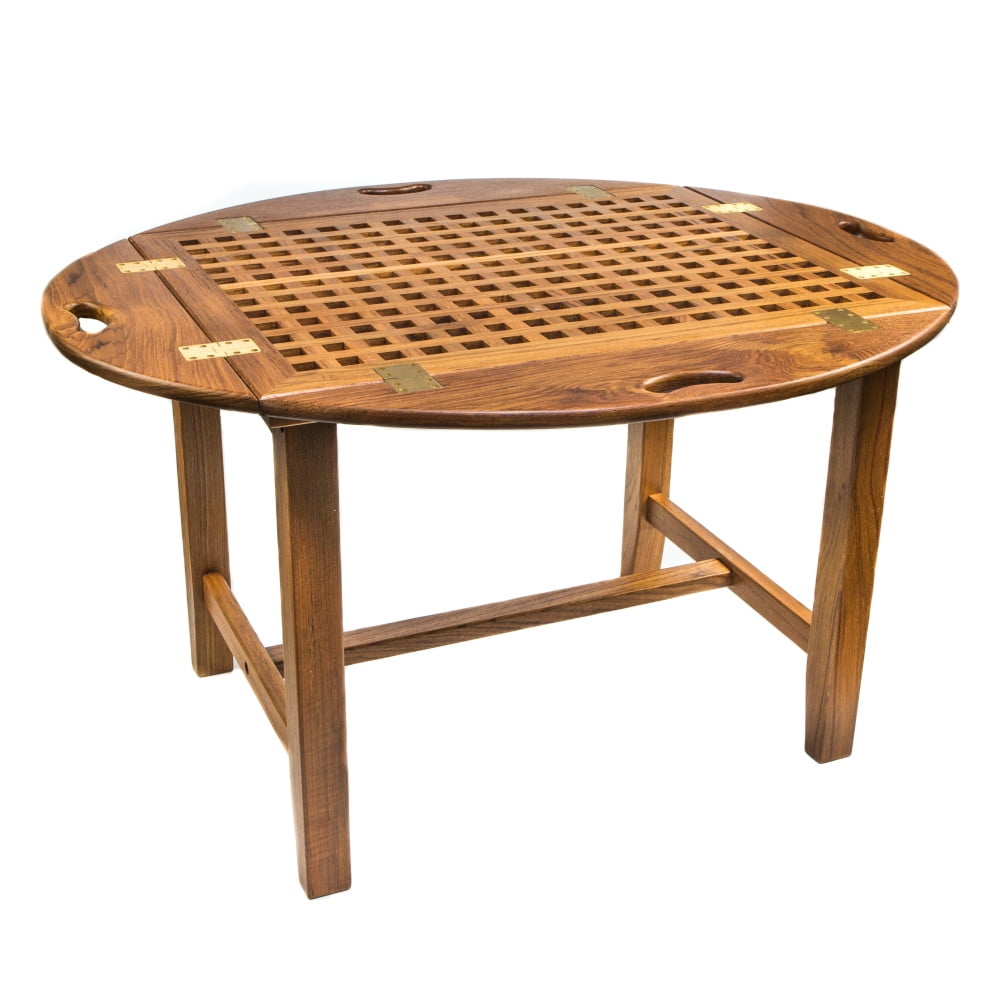 Oiled Teak Wood Rectangular Butler's Table